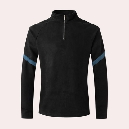 Pull en Maille Rayée Zippé Chaud Hiver - vue 2
