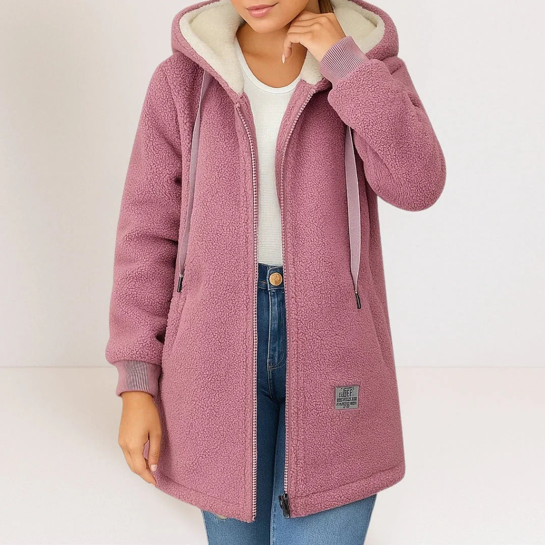 Veste Zippée Femme Légère avec Capuche et Fermeture Éclair
