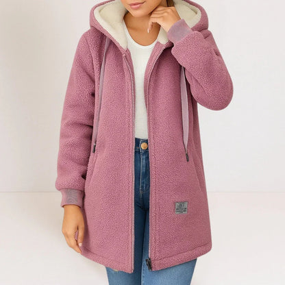 Veste Zippée Femme Légère avec Capuche et Fermeture Éclair