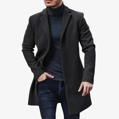 Manteau Femme Long Noir Élégant Hiver - PanierRoyale