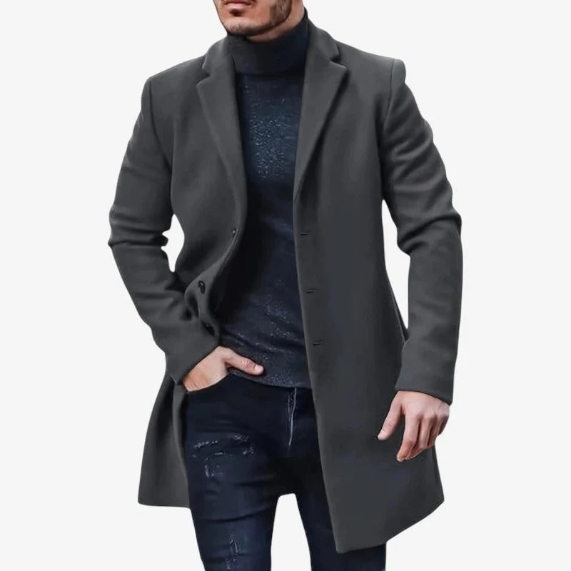 Manteau Femme Long Noir Élégant Hiver