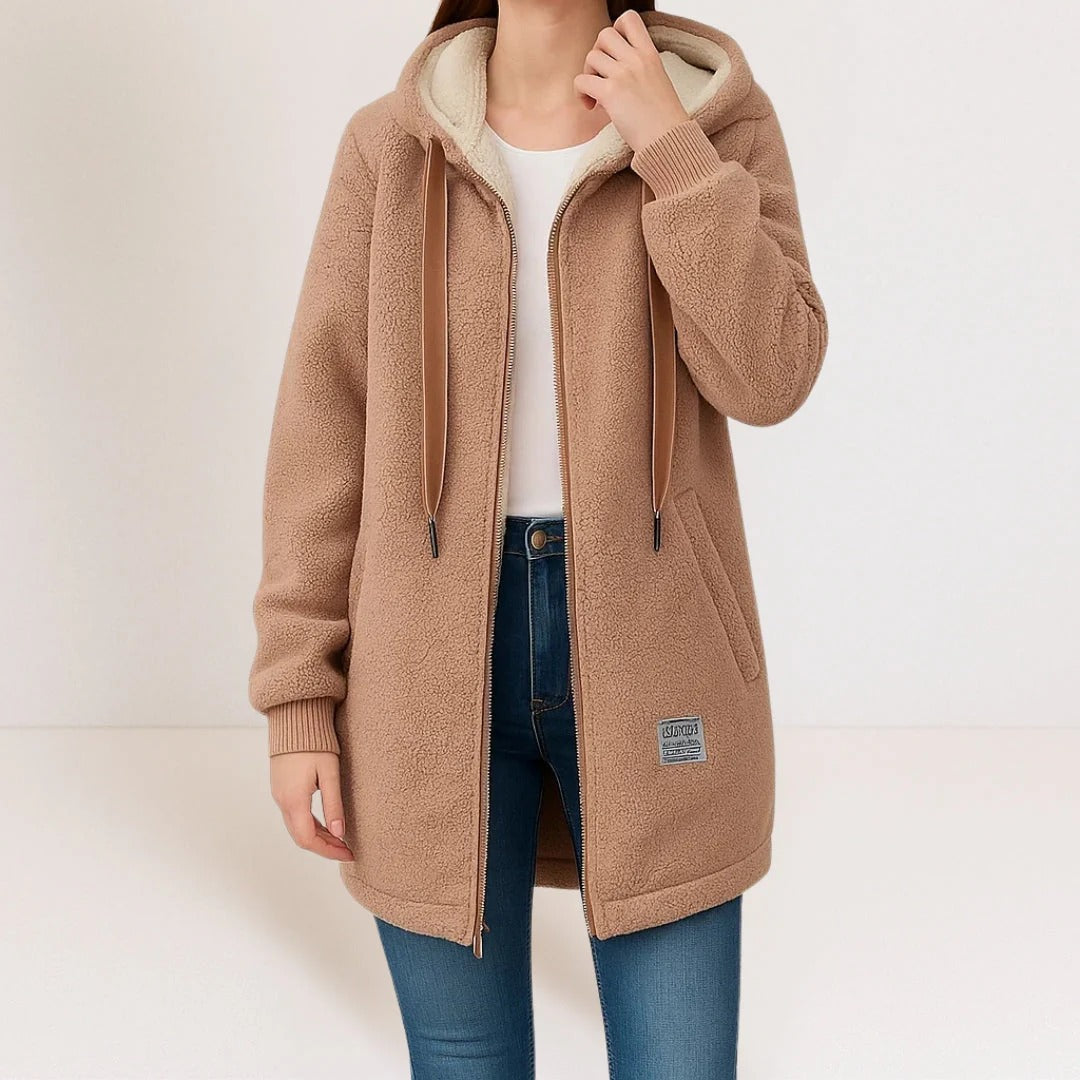 Veste Zippée Femme Légère avec Capuche et Fermeture Éclair