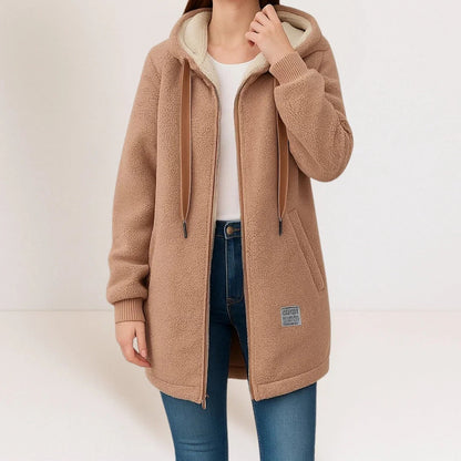 Veste Zippée Femme Légère avec Capuche et Fermeture Éclair