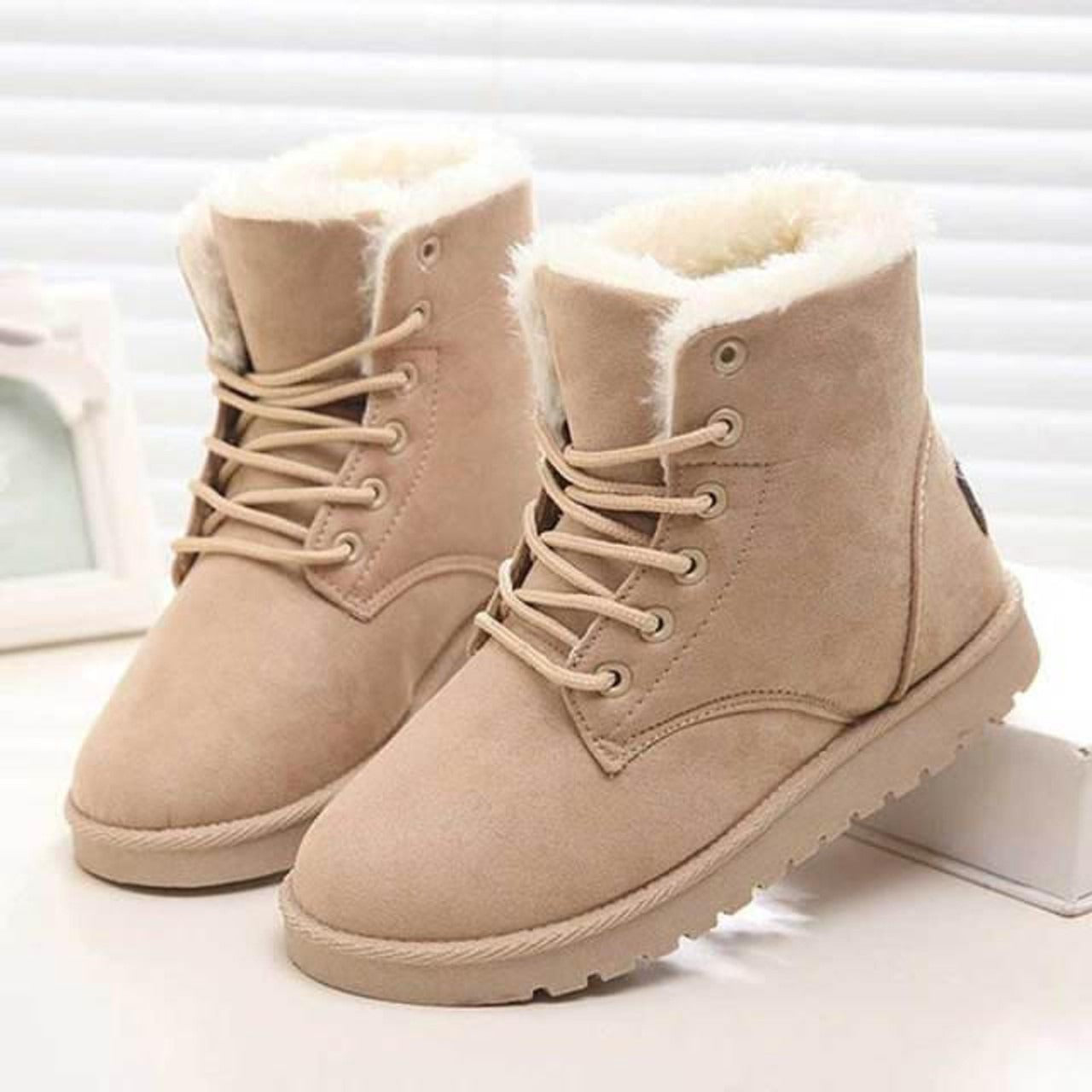 Bottines Femme Neige avec Semelles antidérapantes