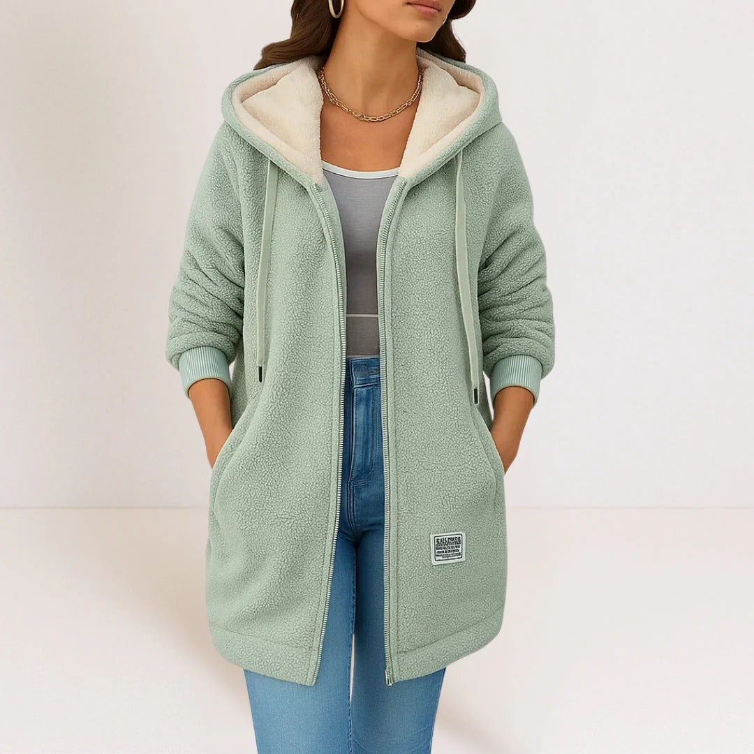 Veste Zippée Femme Légère avec Capuche et Fermeture Éclair - PanierRoyale