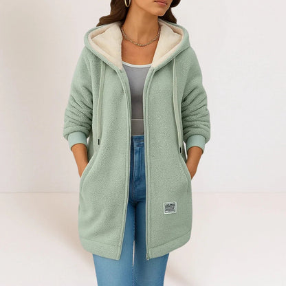 Veste Zippée Femme Légère avec Capuche et Fermeture Éclair - PanierRoyale