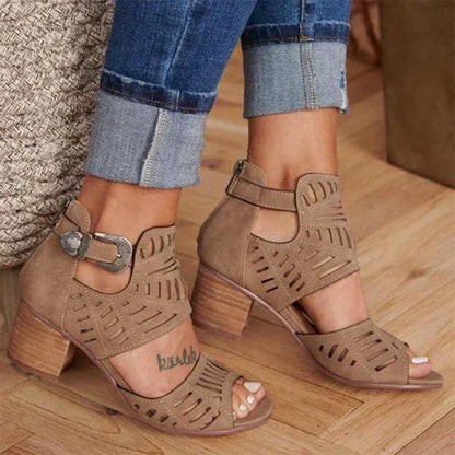 Sandales Femme Talons Hauts avec Boucle Arrière Réglable