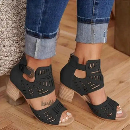 Sandales Femme Talons Hauts avec Boucle Arrière Réglable
