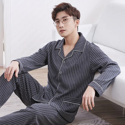 Pyjama Homme Doux Manches Longues pour Hiver