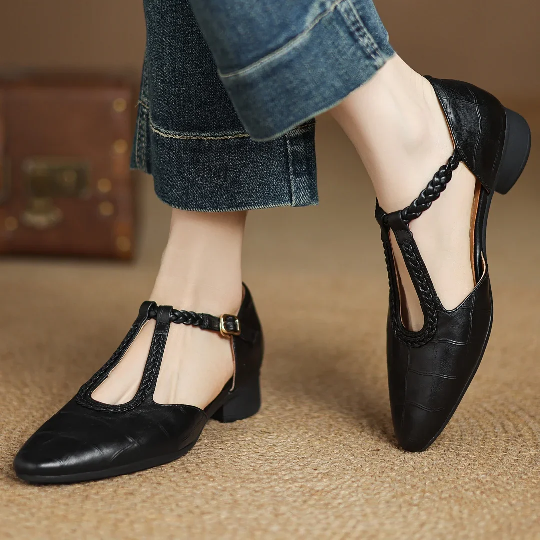 Chaussures Mary Jane Femme Bride Tressée Style Classique