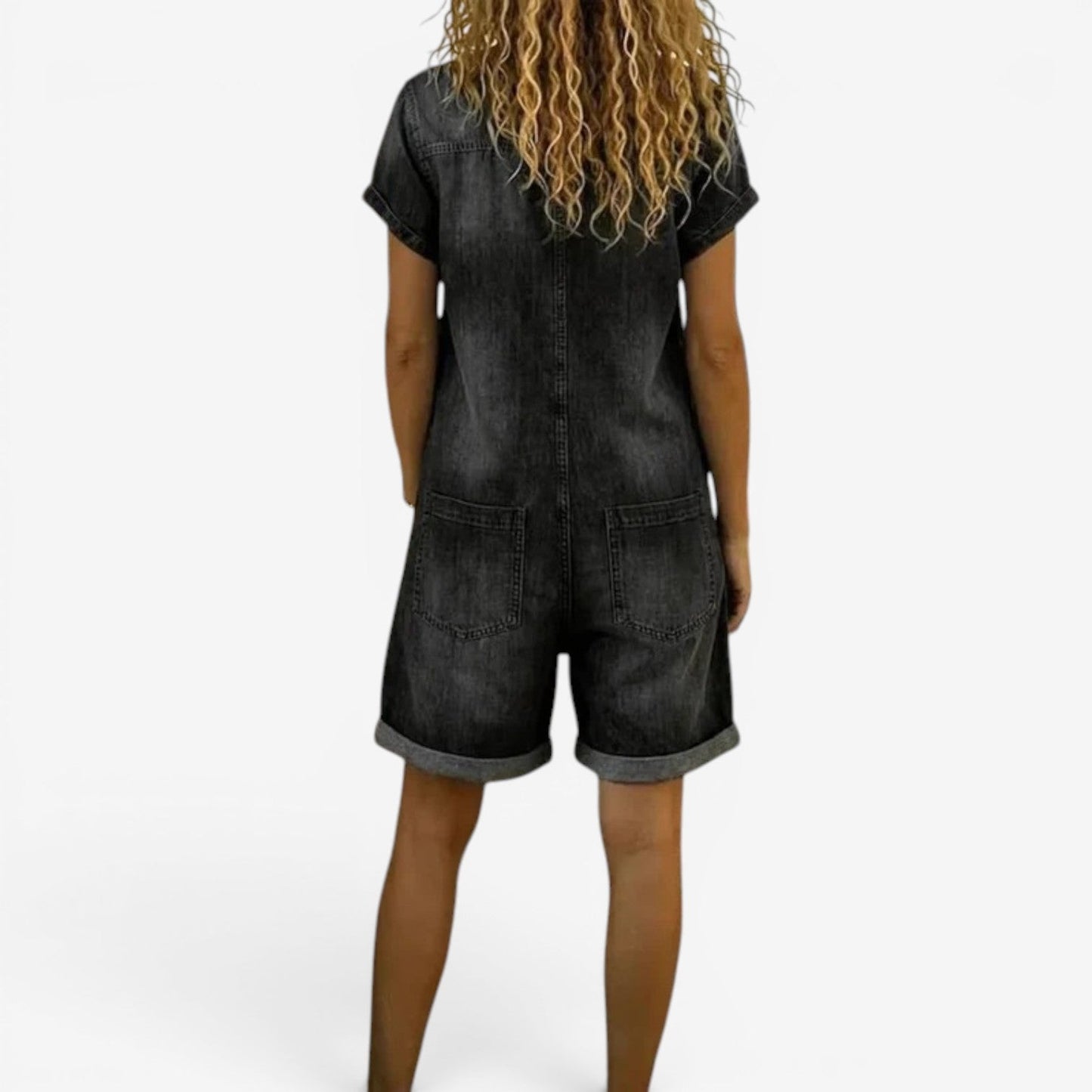 Combinaison Short Femme Denim Coupe Décontractée