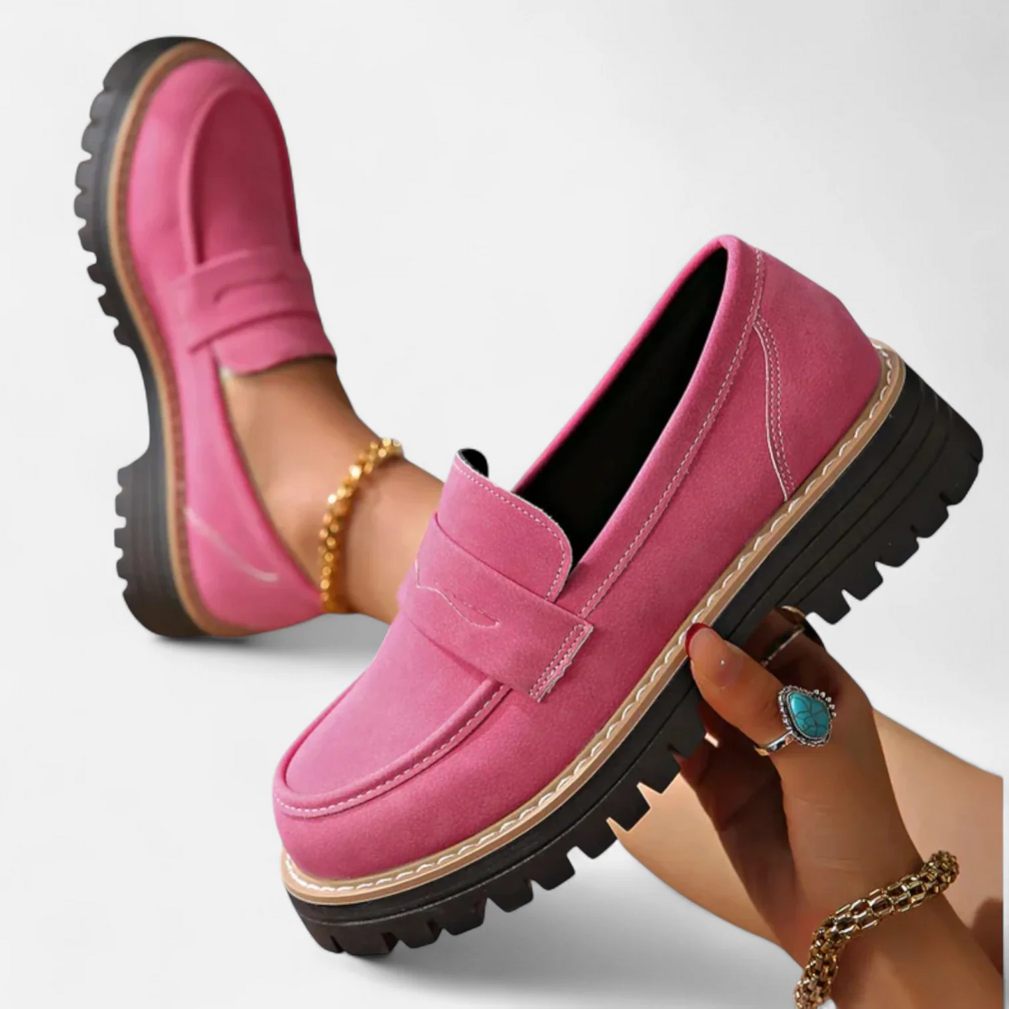 Chaussures Loafer Femmes Classiques à Semelle Épaisse