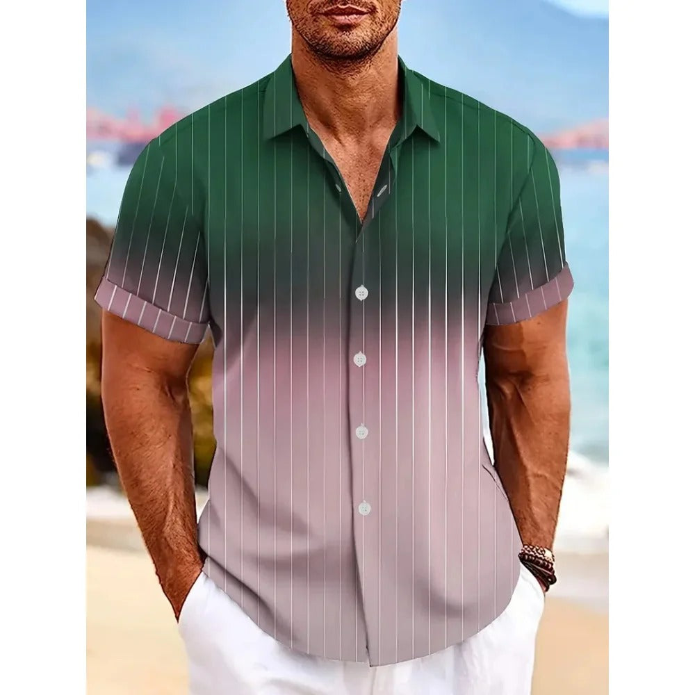 Chemise Homme Été Manches Courtes Imprimée