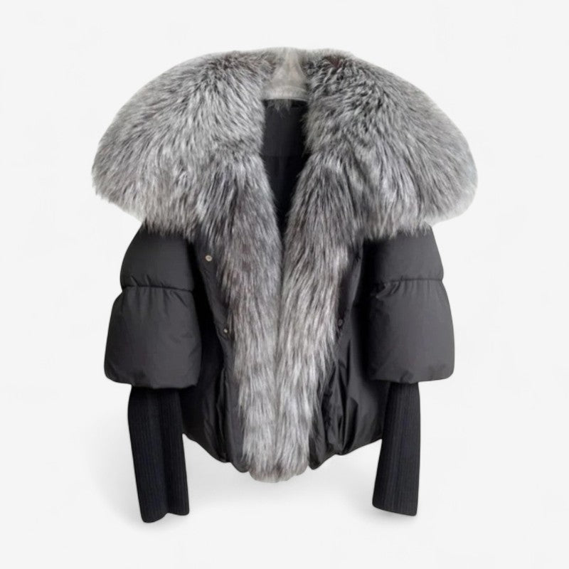 Doudoune Femme Hiver Fourrure Synthétique à Manches Longues - PanierRoyale