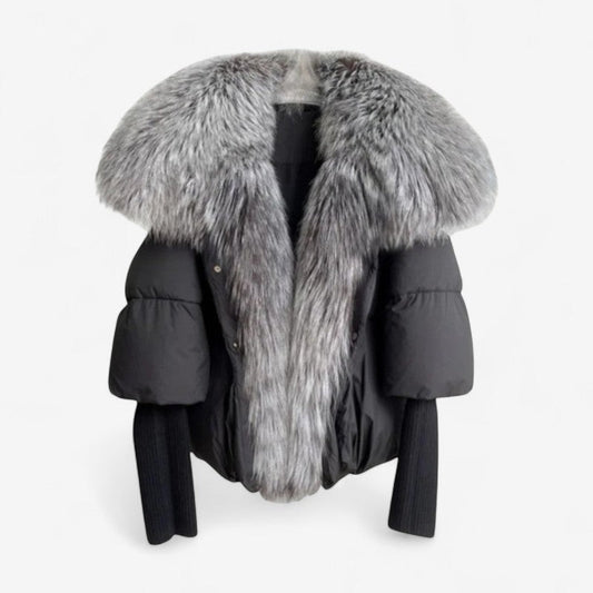 Doudoune Femme Hiver Fourrure Synthétique à Manches Longues - PanierRoyale