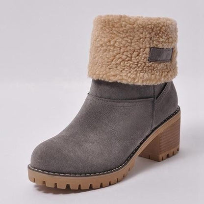 Bottes Femmes Hiver à Talon Haut Fermeture Éclair Chaussures