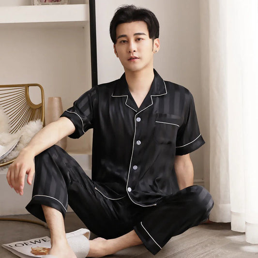Pyjama Homme à Rayures Doux et Confortable - PanierRoyale
