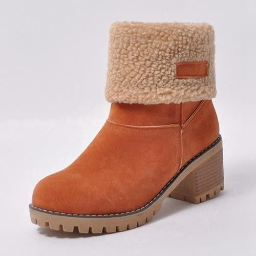 Bottes Femmes Hiver à Talon Haut Fermeture Éclair Chaussures