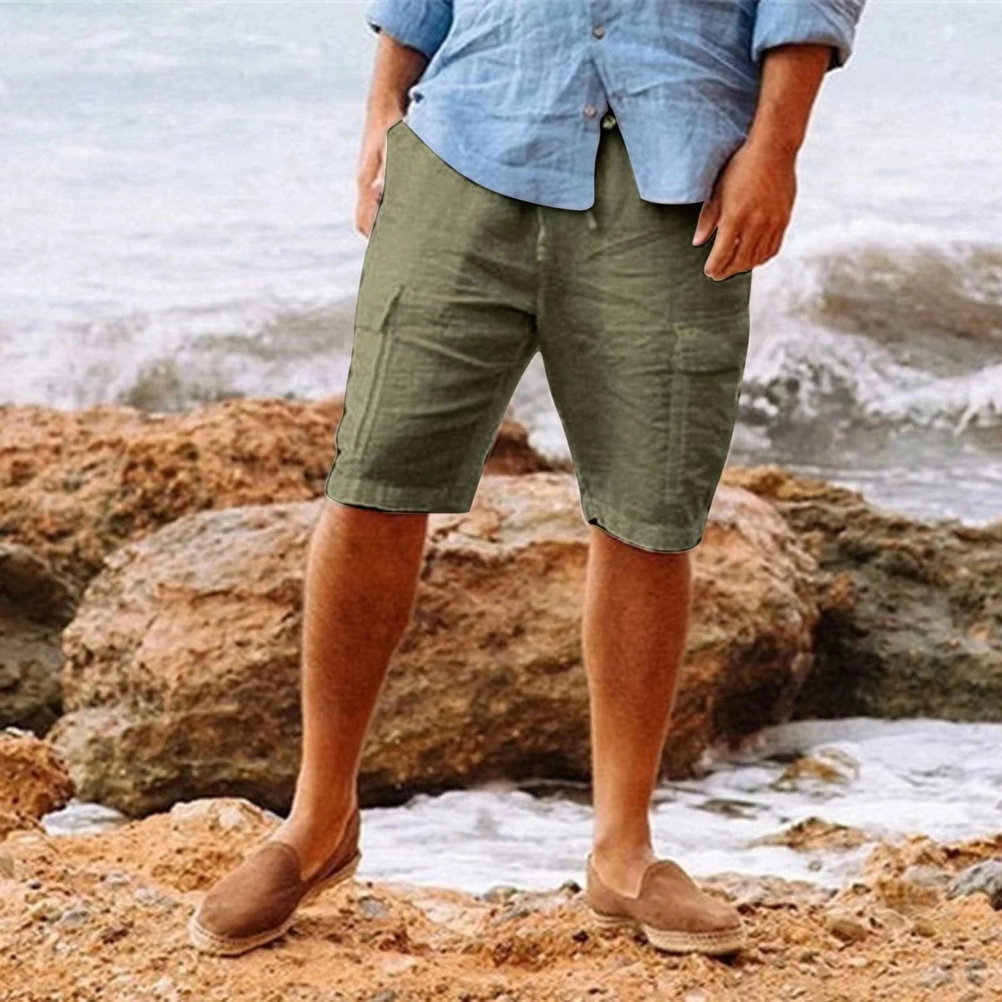 Short Décontracté Homme Blanc Casual - PanierRoyale