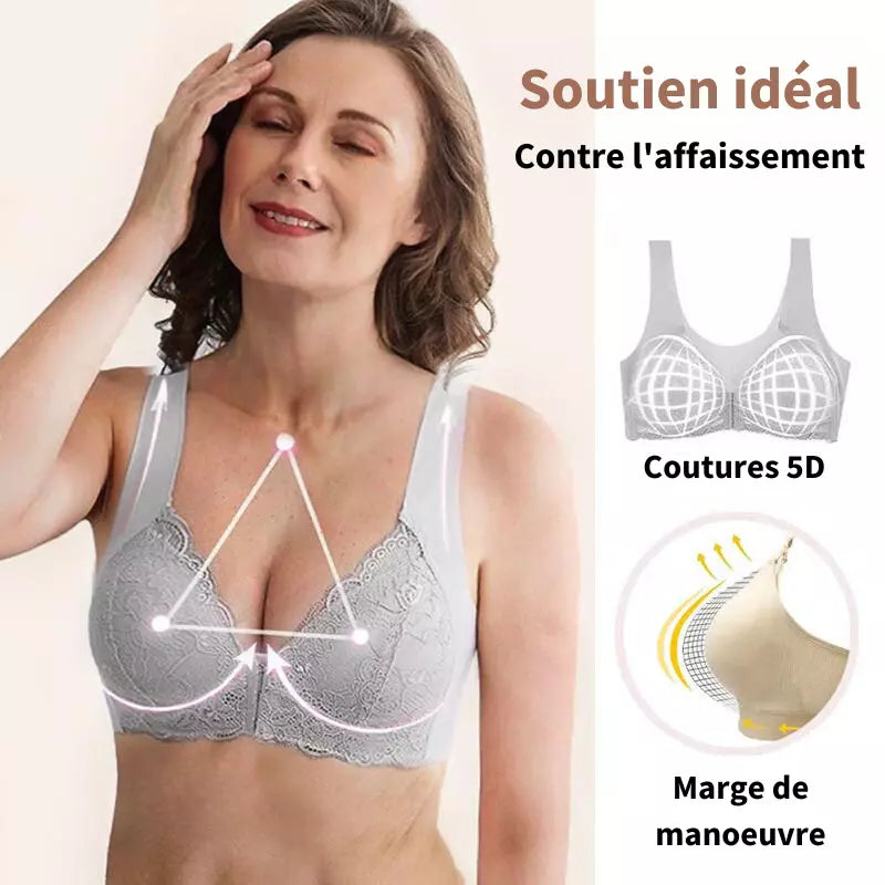 Soutien-gorge Femme Sans Fil Fermeture Frontale Confort Respirant - PanierRoyale