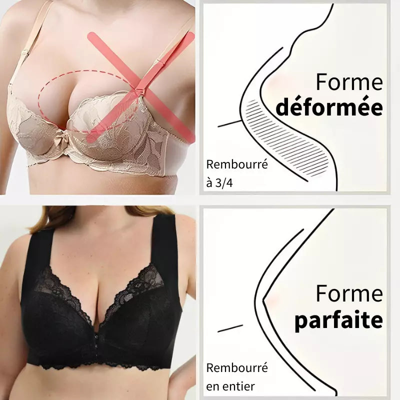 Soutien-gorge Femme Sans Fil Fermeture Frontale Confort Respirant