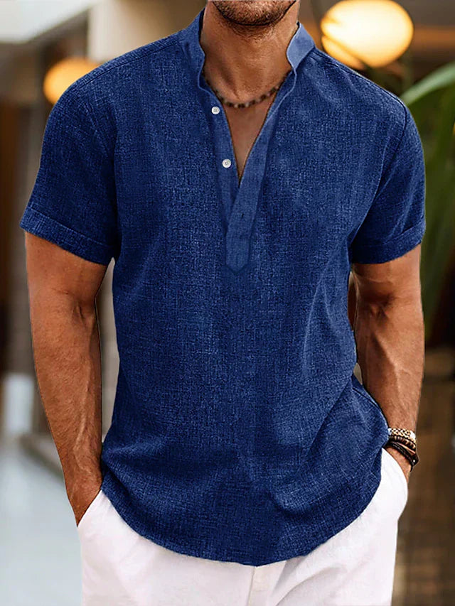 Chemise Homme Coton Rose Clair Décontractée