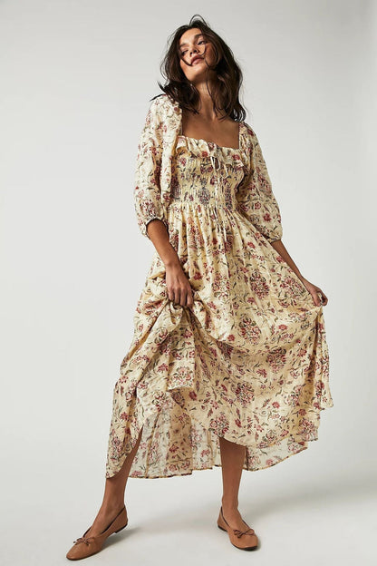 Robe Femme Été en Coton Floral et Léger - PanierRoyale