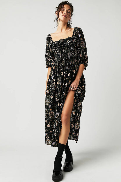 Robe Femme Été en Coton Floral et Léger