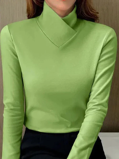 Pull Blanc Col Roulé Femme Manches Longues