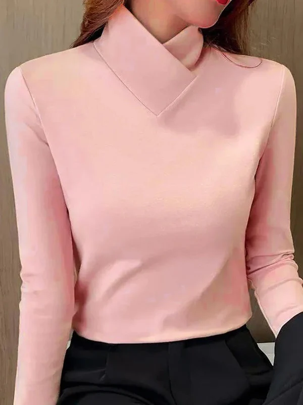 Pull Blanc Col Roulé Femme Manches Longues