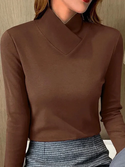 Pull Blanc Col Roulé Femme Manches Longues