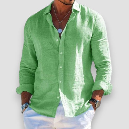 Chemise Homme Coton Polyester Légère Coupe Classique
