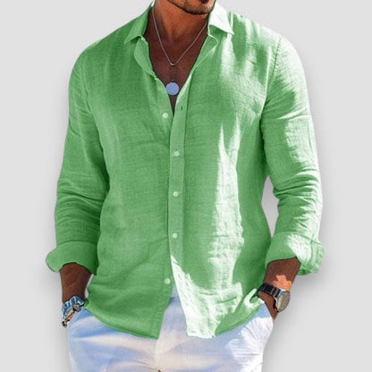 Chemise Homme Coton Polyester Légère Coupe Classique