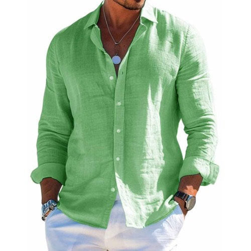 Chemise Homme Décontractée Manches Longues Boutons