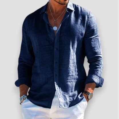 Chemise Homme Coton Polyester Légère Coupe Classique