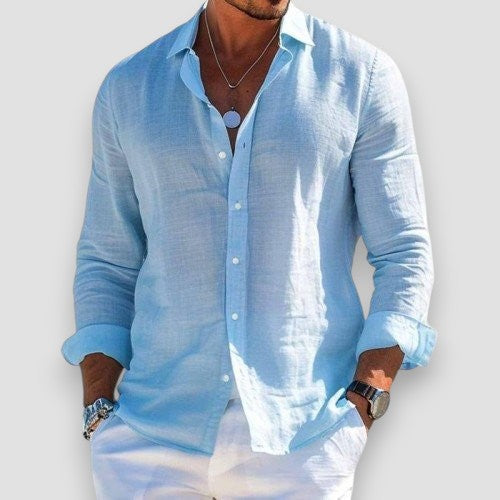 Chemise Homme Coton Polyester Légère Coupe Classique - PanierRoyale