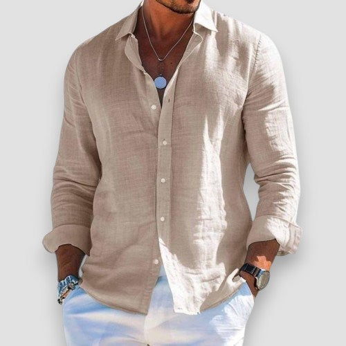 Chemise Homme Coton Polyester Légère Coupe Classique