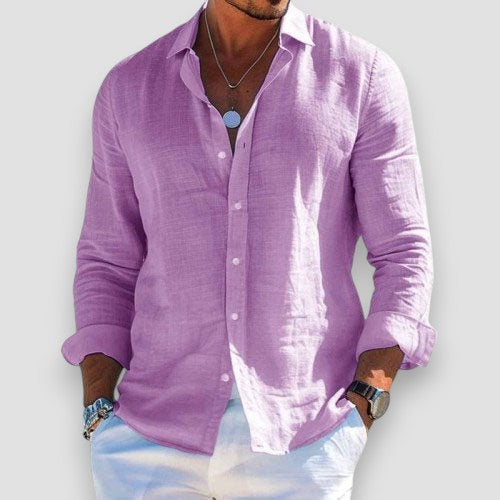 Chemise Homme Coton Polyester Légère Coupe Classique