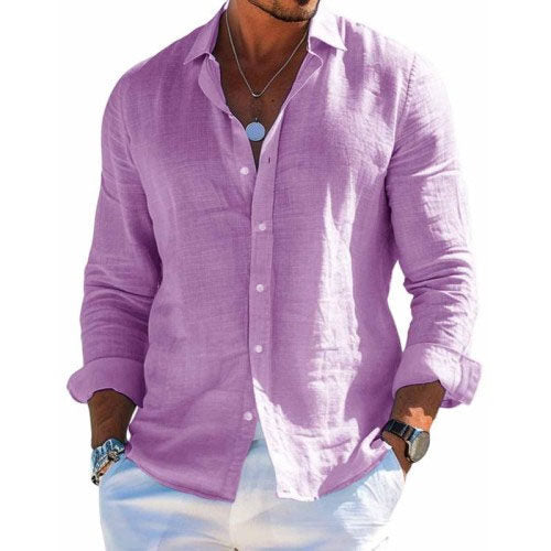 Chemise Homme Décontractée Manches Longues Boutons