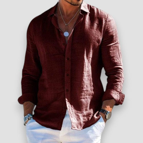 Chemise Homme Coton Polyester Légère Coupe Classique