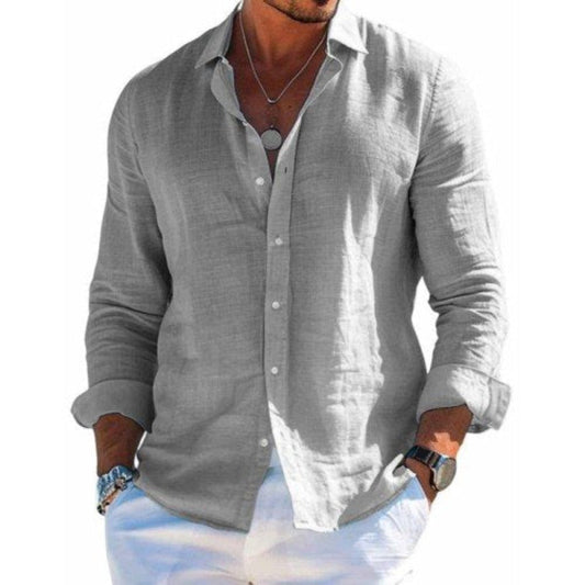 Chemise Homme Décontractée Manches Longues Boutons - BerlinGlamour