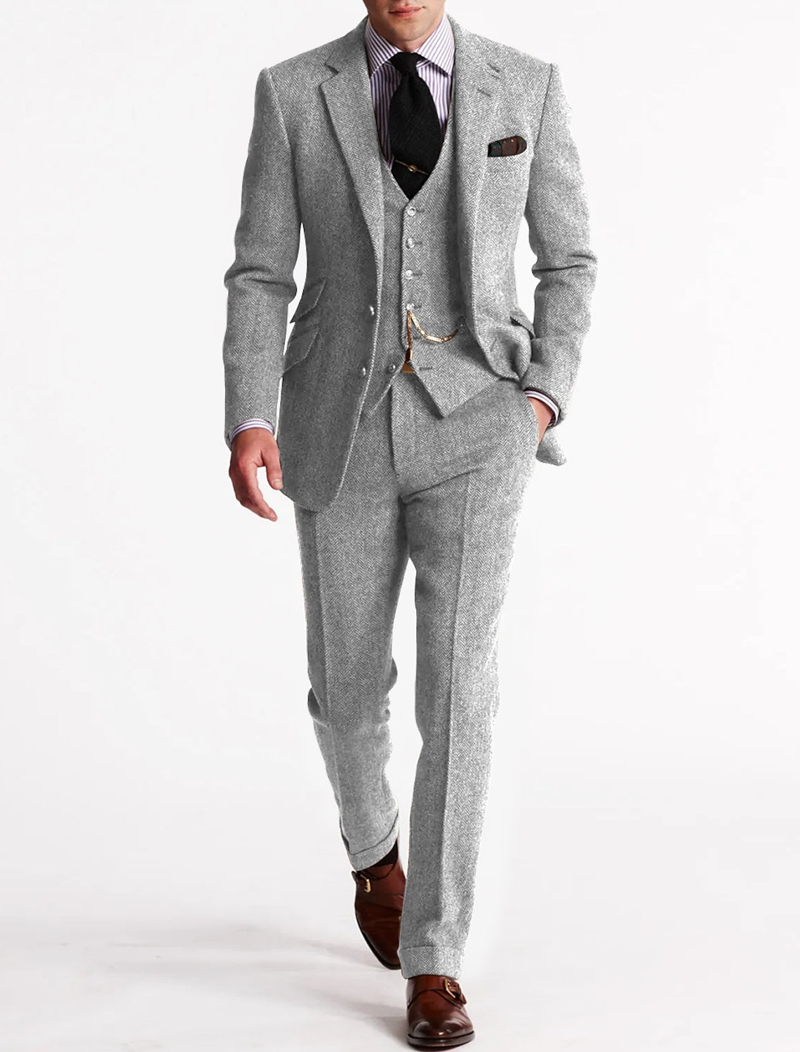 Costume Homme 3 Pièces Noir Classique Taille Personnalisée