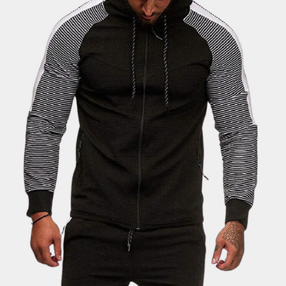 Veste à Capuche Rayée Sport pour Homme