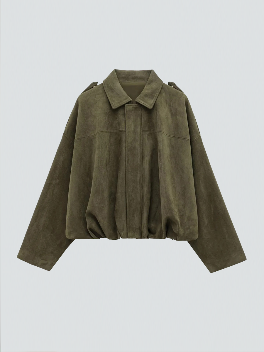 Veste Femme Suédine Coupe Ample Oversize Mi-saison - PanierRoyale