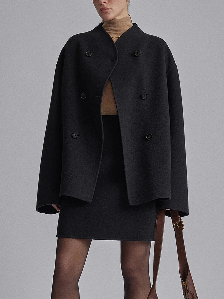 Manteau Femme Chic Détachable en Taupe