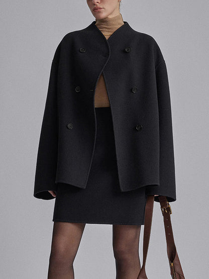 Manteau Femme Chic Détachable en Taupe