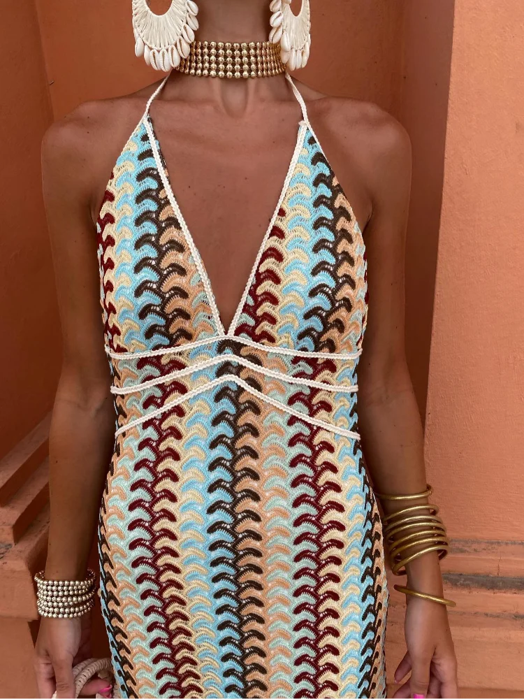 Joanna™ – Robe Bohème Chic en Crochet Col en V Élégante et Sexy-2