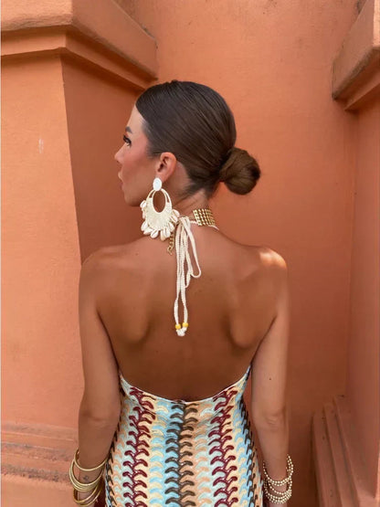 Joanna™ – Robe Bohème Chic en Crochet Col en V Élégante et Sexy-3