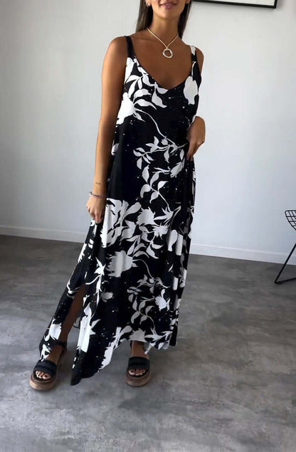 Robe Été Imprimée Manches Courtes Chic
