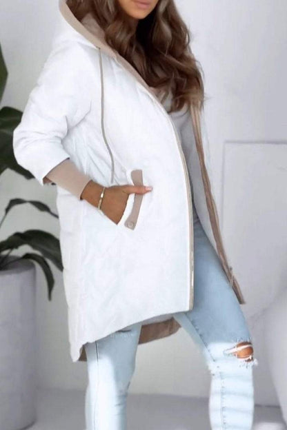 Manteau Élégant Femme à Capuche - Veste Hivernale Légère et Douce pour la Ville - PanierRoyale
